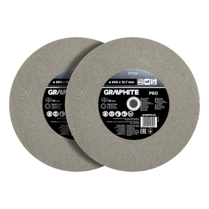 Brusni diskovi 200 x 20/16/12,7 x 20 mm, P 60, 2 komada 57T128