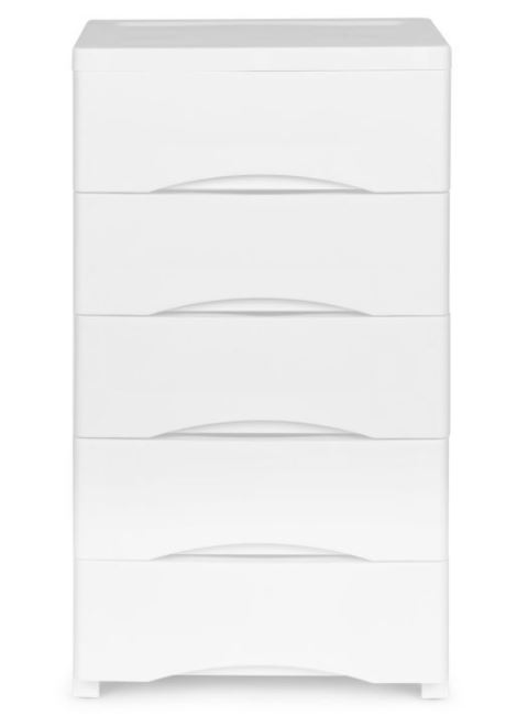 Regal na kolescih 5 polic White