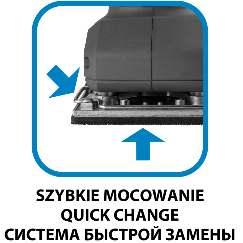 Deltás körcsiszoló 180 W, talplemez 140 x 140 x 80 mm 59G336