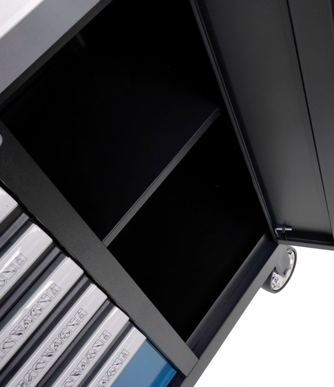 Cărucior pentru scule de atelier 309 buc - 7 sertare + dulap KD1069
