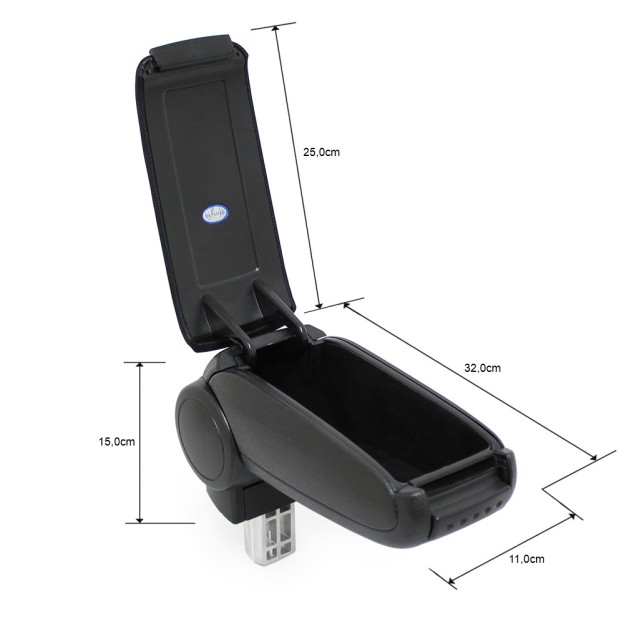 Armlehne VW BORA - Kunststoffadapter, schwarz, Öko-Leder,