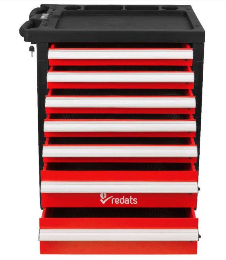 Delovni voziček / škatla za orodje PROFI REDATS - 7 predalov Rdeča / Črna