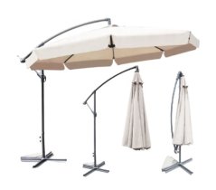 Összecsukható kerti napernyő - krém színű 350 cm