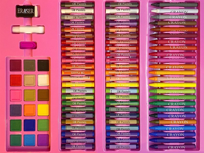 Rózsaszín festőkészlet gyerekeknek 176db KID ART