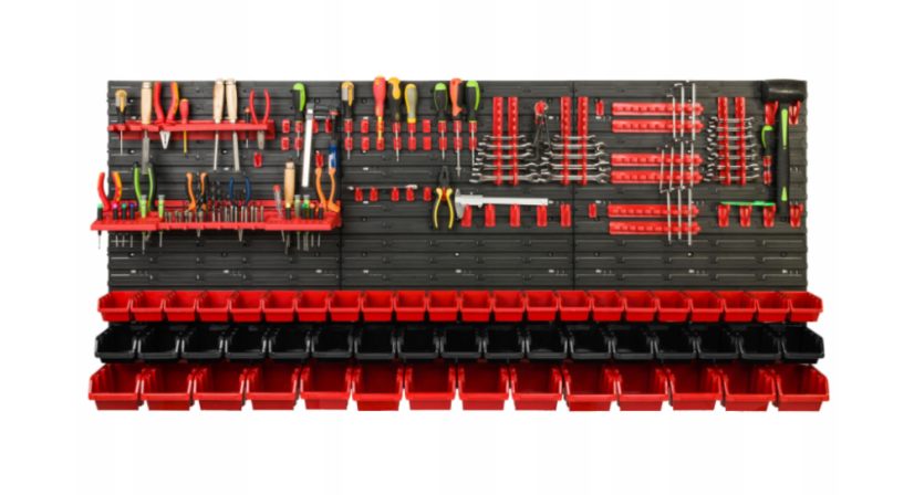 Stena na náradie 172x78cm + 53 boxov