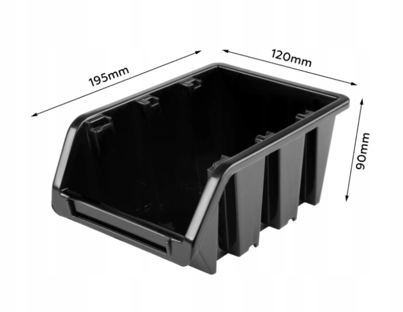 Perete pentru unelte 78x39cm + 6 cutii NEGRE
