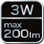 Alumínium zseblámpa 200 lum, zoom, IPX7, 3xAAA 99-101