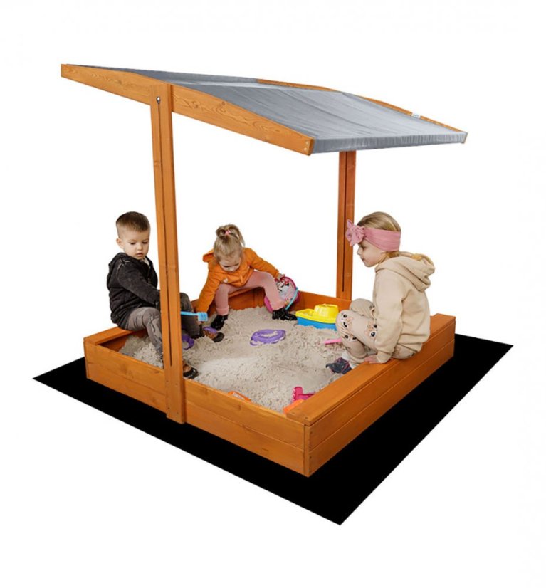 120 cm-es homokozó impregnált tetővel + agrotextíliával