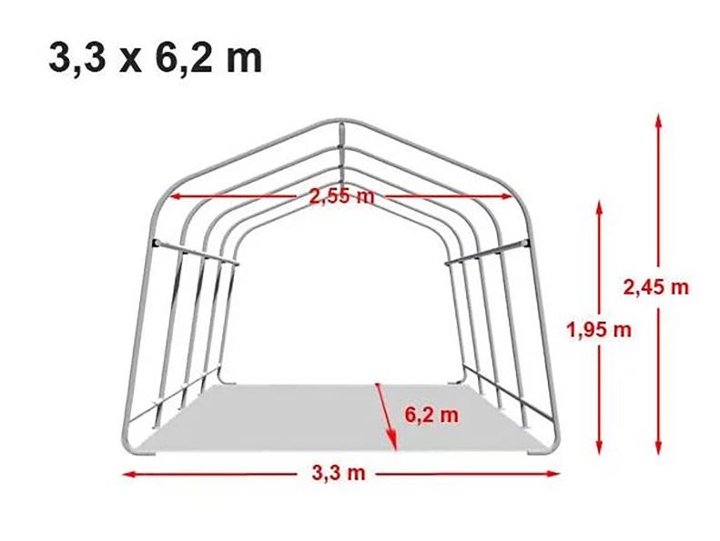 Autó garázs 3,3x6,2m Sötétzöld