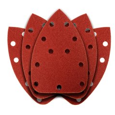 Hârtie de șlefuit cu Velcro delta 140 x 140 x 80 mm, K100, 5 buc, cu găuri 54H012
