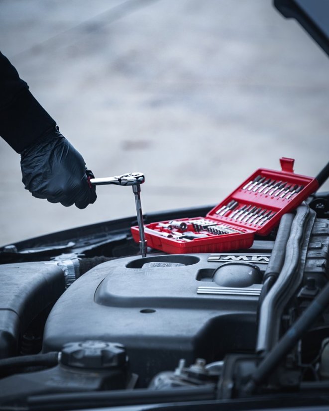 Gola dugókulcs készlet 46 részes, 1/4", Cr-V, racsnis