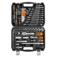 Komplet vtičnic, 100-delni komplet, 1/2", 1/4" 10-206