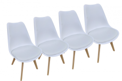 Skandináv stílusú étkezőszékek 4db fehér Basic