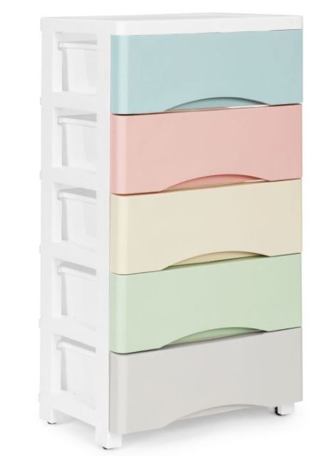 Regal auf Rädern 5 Böden Farbe