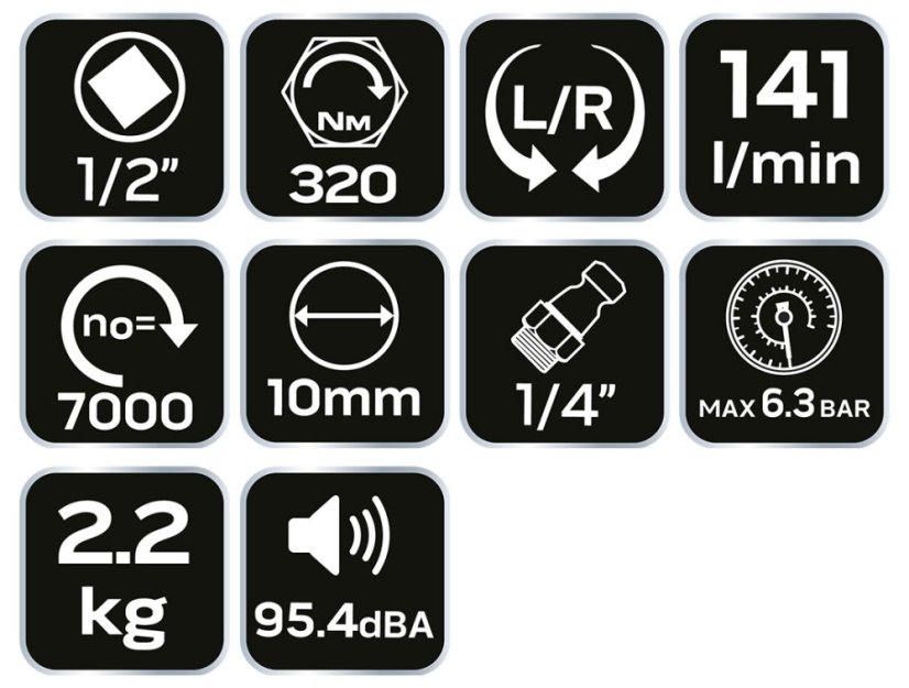 Pneumatikus ütvecsavaros csavarhúzó, 1/2", 314 Nm készlet 14-502