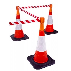 Kihúzható szalag közlekedési bójákra, 3m, piros-fehér