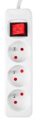 Produžni kabel 1,5 m, 3x1,5 mm2, 3G, bijeli, ON/OFF 90-176