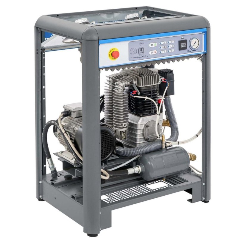 Csendes kétdugattyús kompresszor APZ 900+ 10 bar 7,5 LE/5,5 kW 400V 665 l/min 3 l - csillag-delta csatlakozás 34650-S