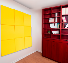Akustický panel 3D zkosený 50x50cm, tloušťka 5cm, žlutý