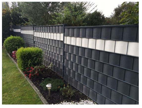 Plasă de umbrire pentru gard 19cm x 35m 450g/m2 Neagră + cleme 24buc