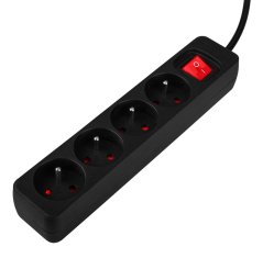 Produžni kabel 1,5 m, 3x1,5 mm2, 4G, crni, ON/OFF 90-184