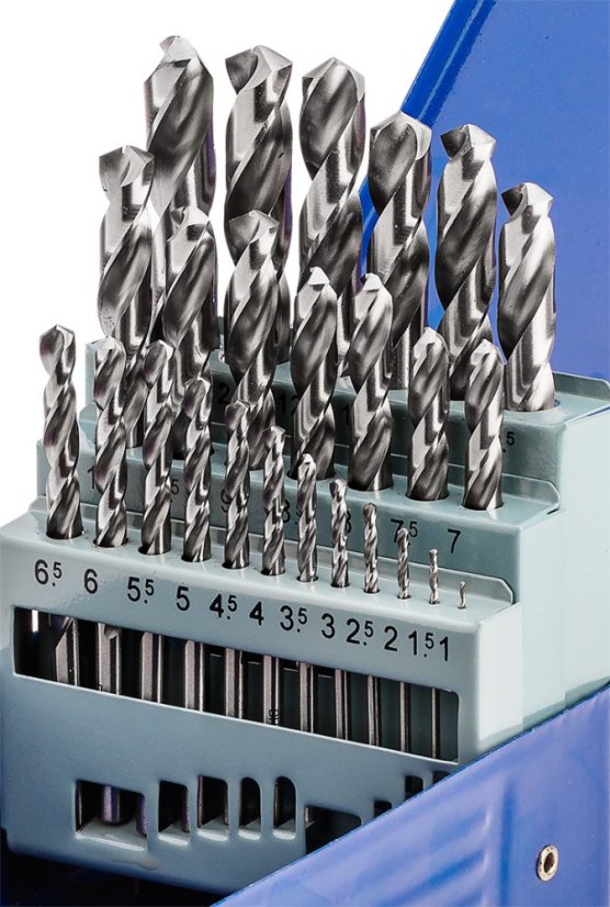 Acél- és öntöttvas fúrószár készlet NWKa M-25, 1,0-13,0 mm, csiszolt, HSS (25 db) 02725001-1