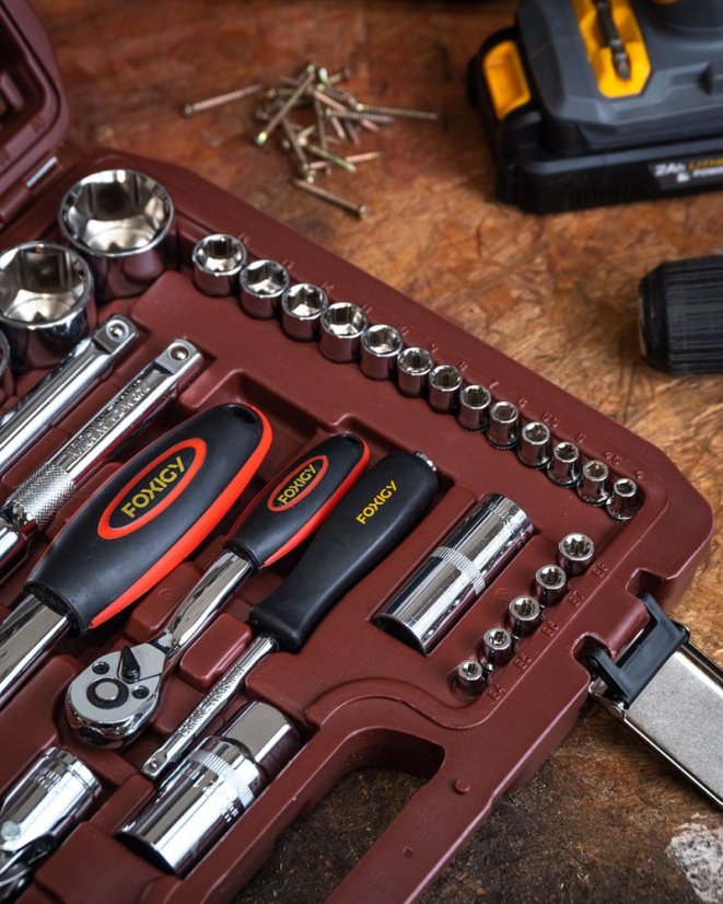 Gola sada 108ks 1/2",1/4" Nástrčných kľúčov CrV Professional