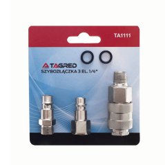 Hitri priključek – hitri priključek, komplet 3 priključkov z 1/4" navojem TA1111