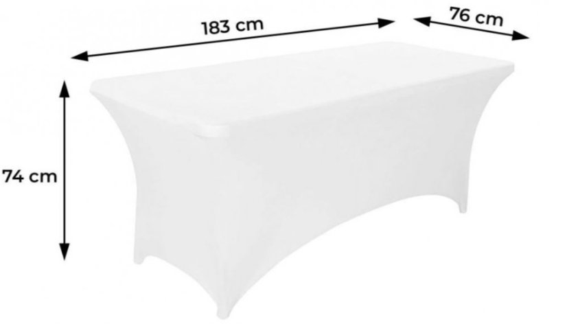 Éttermi asztalterítő 180cm elasztikus fehér