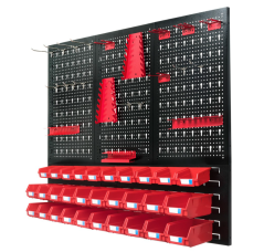 Kovinska stena za orodje 120x90cm + 30 zabojev