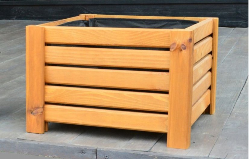 Ghiveci din lemn Natural 38x38x25cm