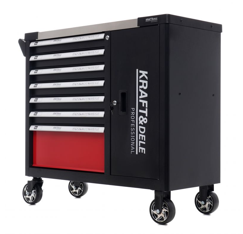 Werkzeugwagen für Werkstätten 299 Stück - 7 Schubladen + Schrank KD1068