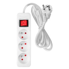 Predlžovací kábel 5 m, 3x1,5 mm2, 3G, biely, ON/OFF 90-180