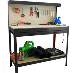 Bancă de lucru pentru atelier 115x55x140 cm Negru HD17727