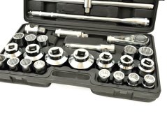 Set / trusă chei tubulare 3/4", 26 piese (21–65 mm), Cr‑V – Geko G10114