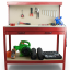 Werkbank für Werkstatt 115x55x140 cm Rot HD17726