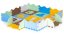 Puzzle cu spumă - covor educativ 114x87cm Color number