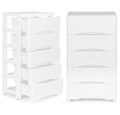 Raft pe roți 5 rafturi Alb