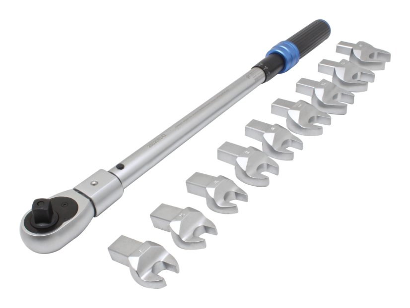 Cheie dinamometrică 1/2" 40-220 Nm cu adaptori tip furcă S-12IC220