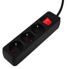 Predlžovací kábel 3 m, 3x1,5 mm2, 3G, čierny, ON/OFF 90-183