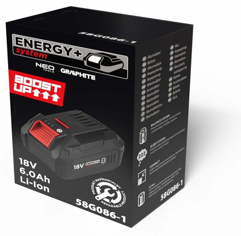 Akku Energy+ 18V Li-Ion 6.0 Ah BOOST UP 58G086-1