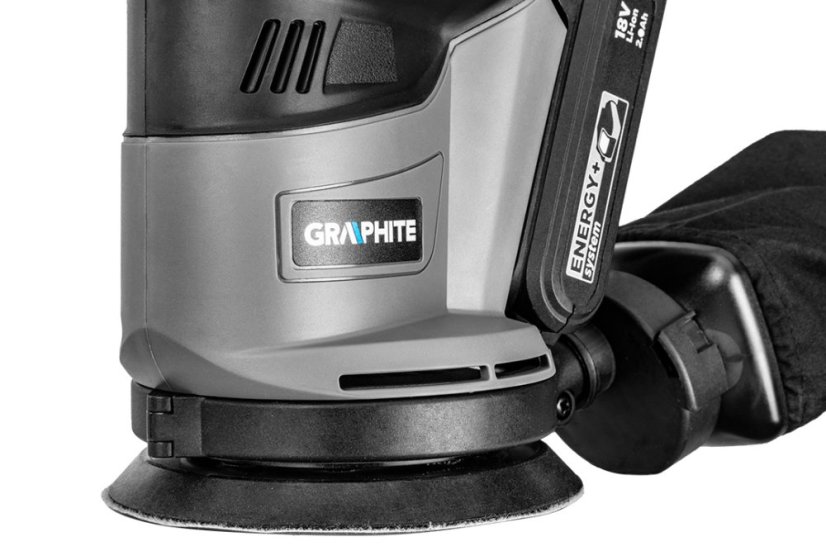 Ekscentrični brusilnik Energy+ 18 V, Li-Ion, steblo 125 mm, brez baterije 58G014