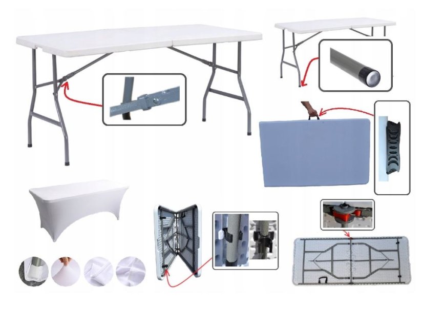 Klappbarer Catering-Tisch 240cm schwarz