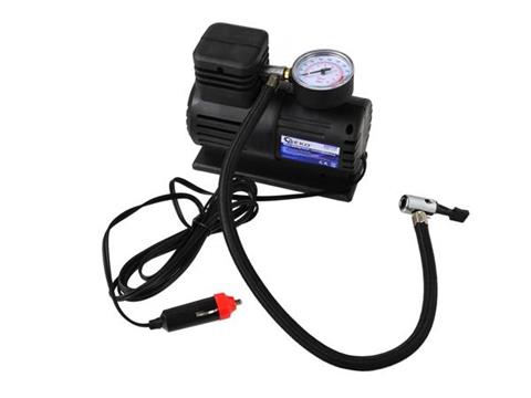 Mini compresor auto 12V cu adaptor brichetă, portabil, 250 PSI, Geko G01115 – pentru umflat roți, biciclete, mingi