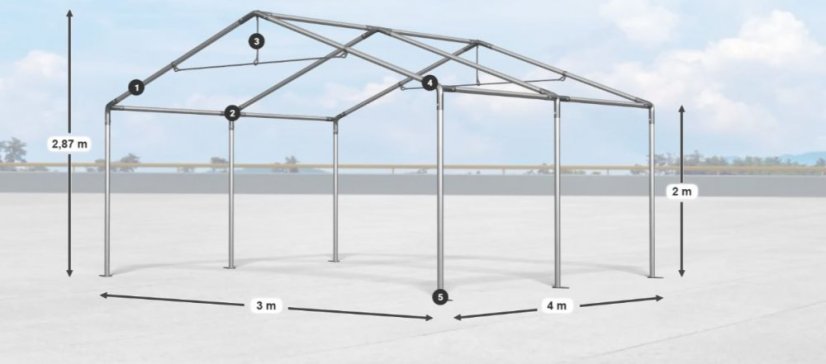 Raktárcsarnok 3x4x2m Comfort PE 240g