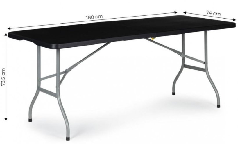 Masă pliabilă de catering 180cm Black