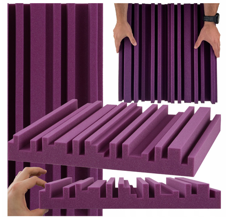 Akustický panel Equalizer 50x50cm, tloušťka 7cm, fialový