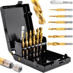 Sada závitových vrtákov titánových M3-M10 HSS 6ks