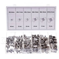 Aluminiové nýtovací matice M3 M4 M5 M6 M8 M10 150 ks TA4095