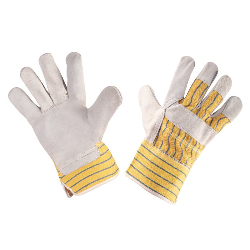 Arbeitshandschuhe, graues Rindspaltleder, 10,5" 97-651